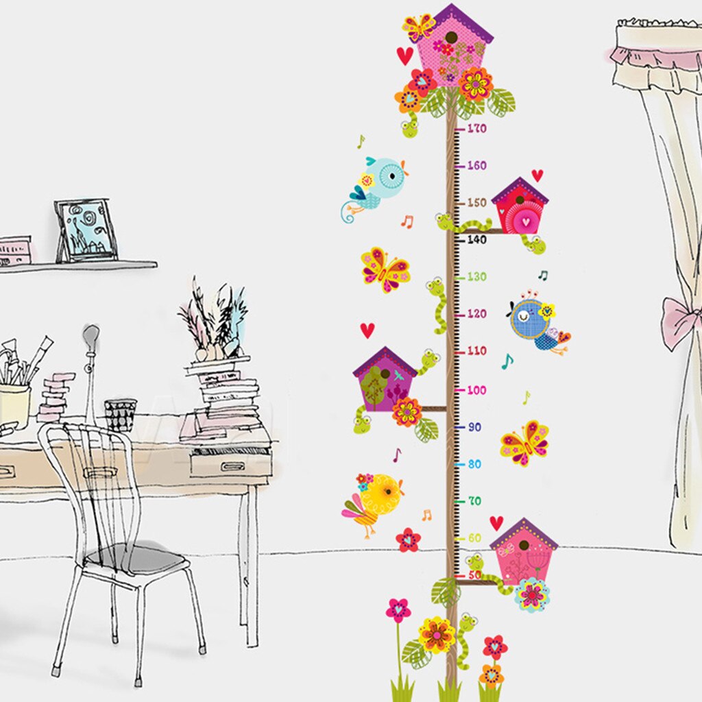 Removable Decal growth chart height measure kids baby nursery bedroom wall sticker decorative home decals diy decor FD