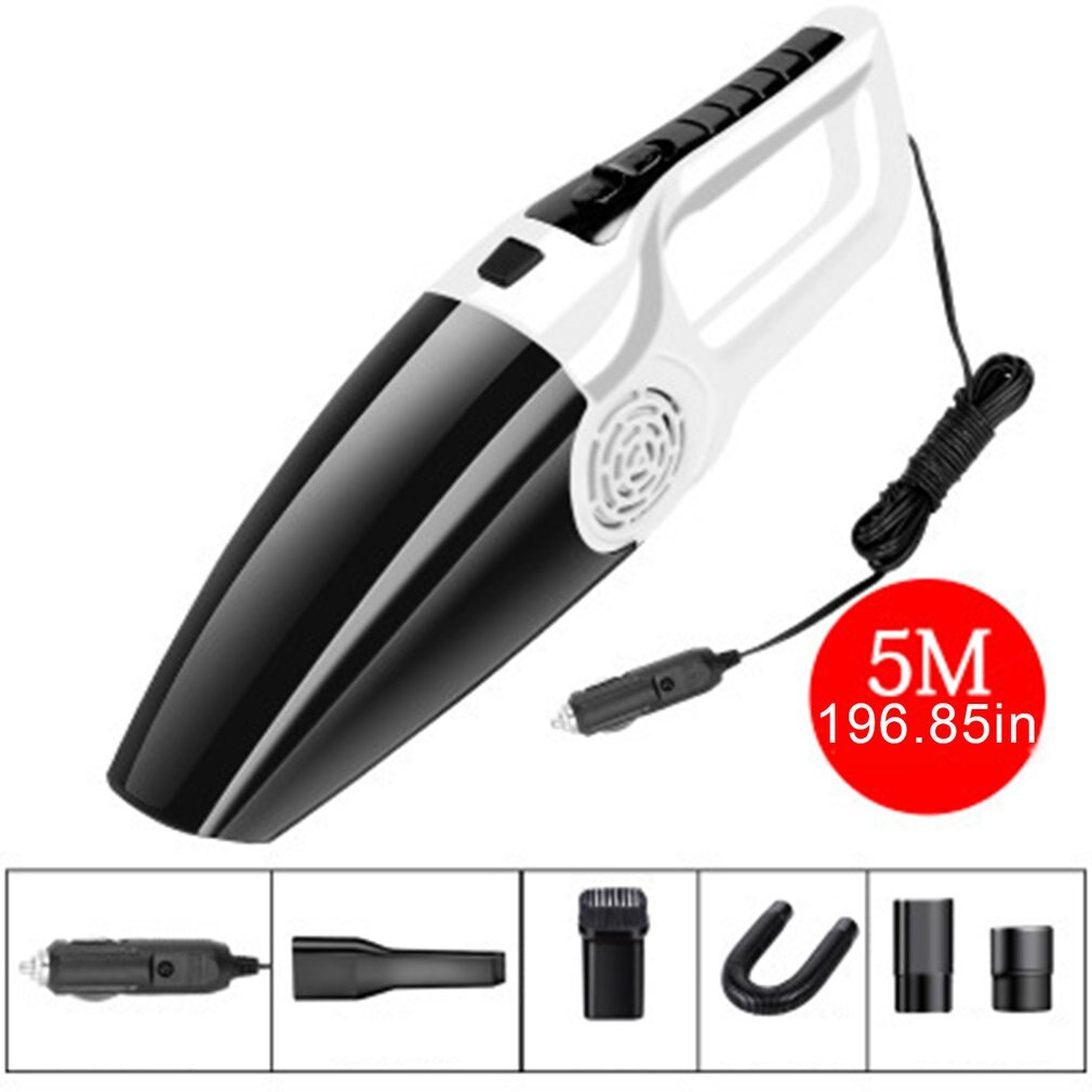 120W Auto Car Vacuum Cleaner High Wet And Dry Suction Dual-use Vacum Handheld Cleaner 12V Mini Car Vacuum Cleaner 5M