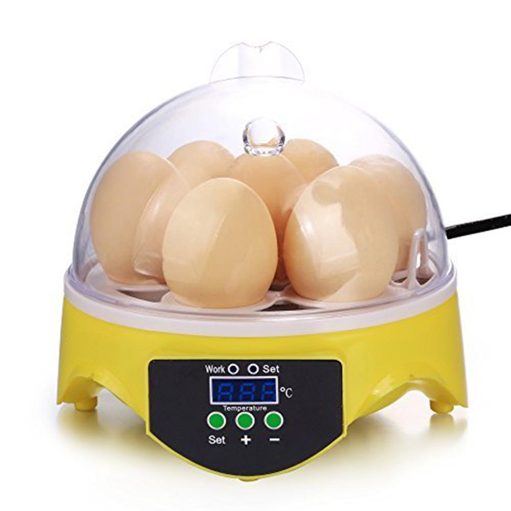 Mini 7 Egg Incubator Poultry Incubator Brooder Digital Temperature Hatchery Egg Incubator Hatcher Chicken Duck Bird Pigeon