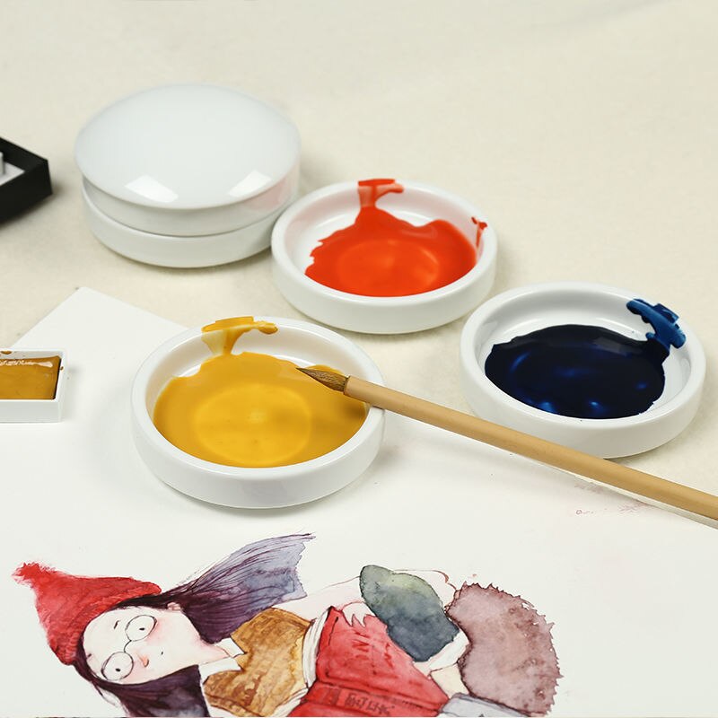 5-Layer Keramische Palet Aquarel Gouache Palet Blauwe En Witte Inkt Plaat Art Chinese Schilderen Leveringen
