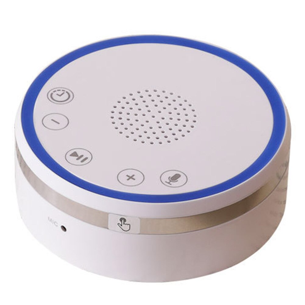 Portable White Noise Sleep Instrument Decompression Hypnotic Home Sleep Monitor Aid with Multifunctional Timing Breathing Light: Blue