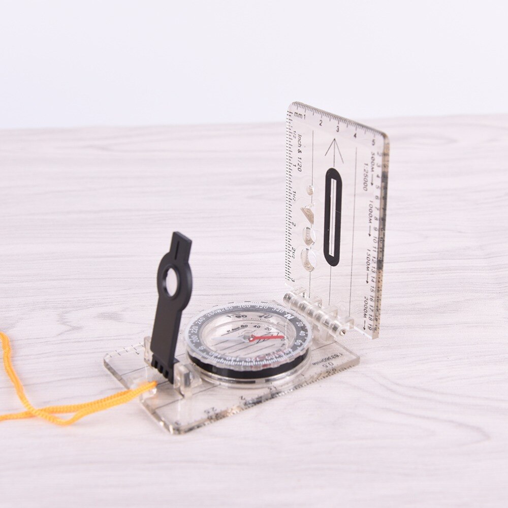 Folding Compass Multifunctional Outdoor Hiking Camping Baseplate Compass Travel Baseplate Ruler Compass Map Ruler