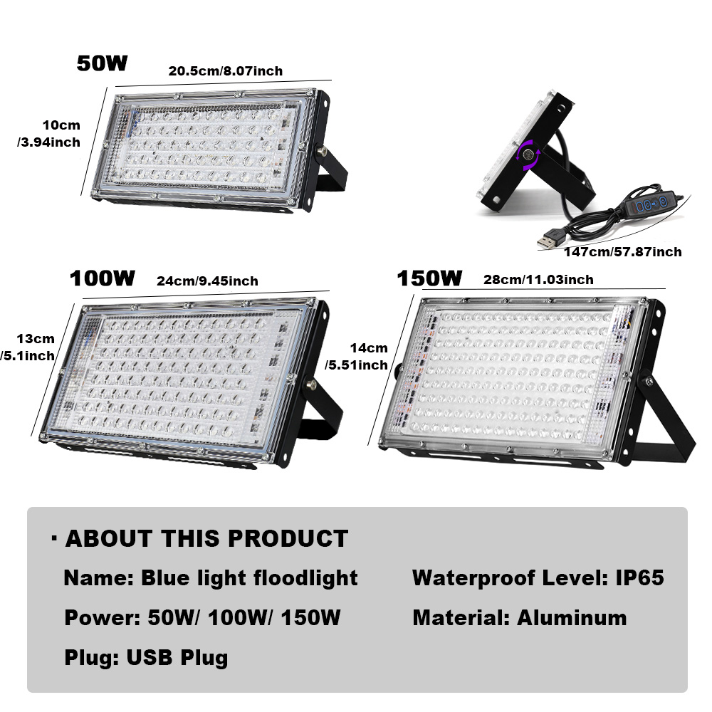 365nm LED UV Lamp Ultraviolet Licht Flood 50/100/150 W USB Plug DC5V Outdoor Schijnwerper LED Spots Waterdichte Feestverlichting
