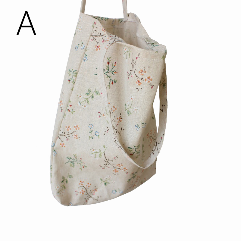 Eco Handtas Herbruikbare Boodschappentas Opvouwbare Strandtas Dagelijks Gebruik Schoudertas Bloem Print Casual Canvas Tote Satchel