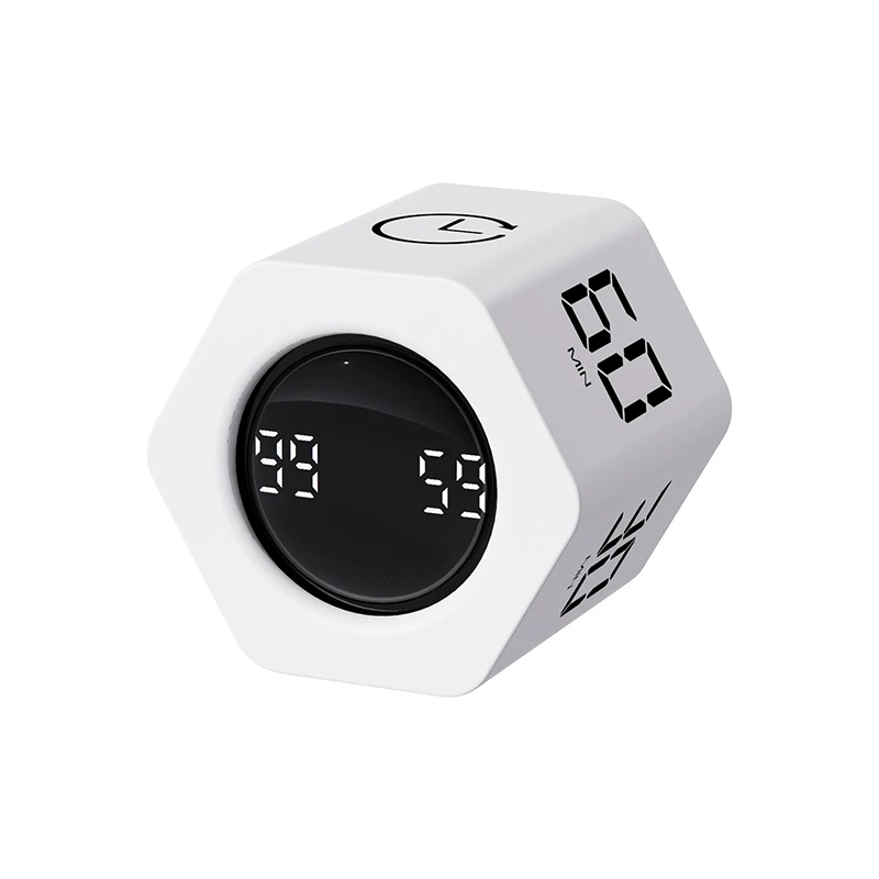 Productivity Timer Productivity Cube Timer Gravity Sensor LED Display 5 Preset Time Kids Time Management Kitchen Countdown Timer: black