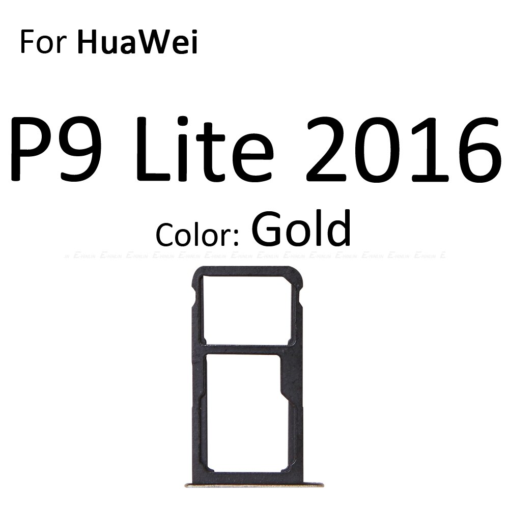 Sim Card Socket Slot Tray Reader Holder Connector Micro SD Adapter Container For For HuaWei P9 P8 Lite: For P9Lite 2016 Gold