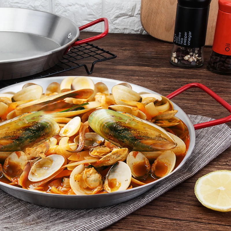 Guld paella spansk skaldyr risgryde salat pasta tallerken har øre wok pande koreansk stegt kylling tallerken ost bagt køkkengrej gryde