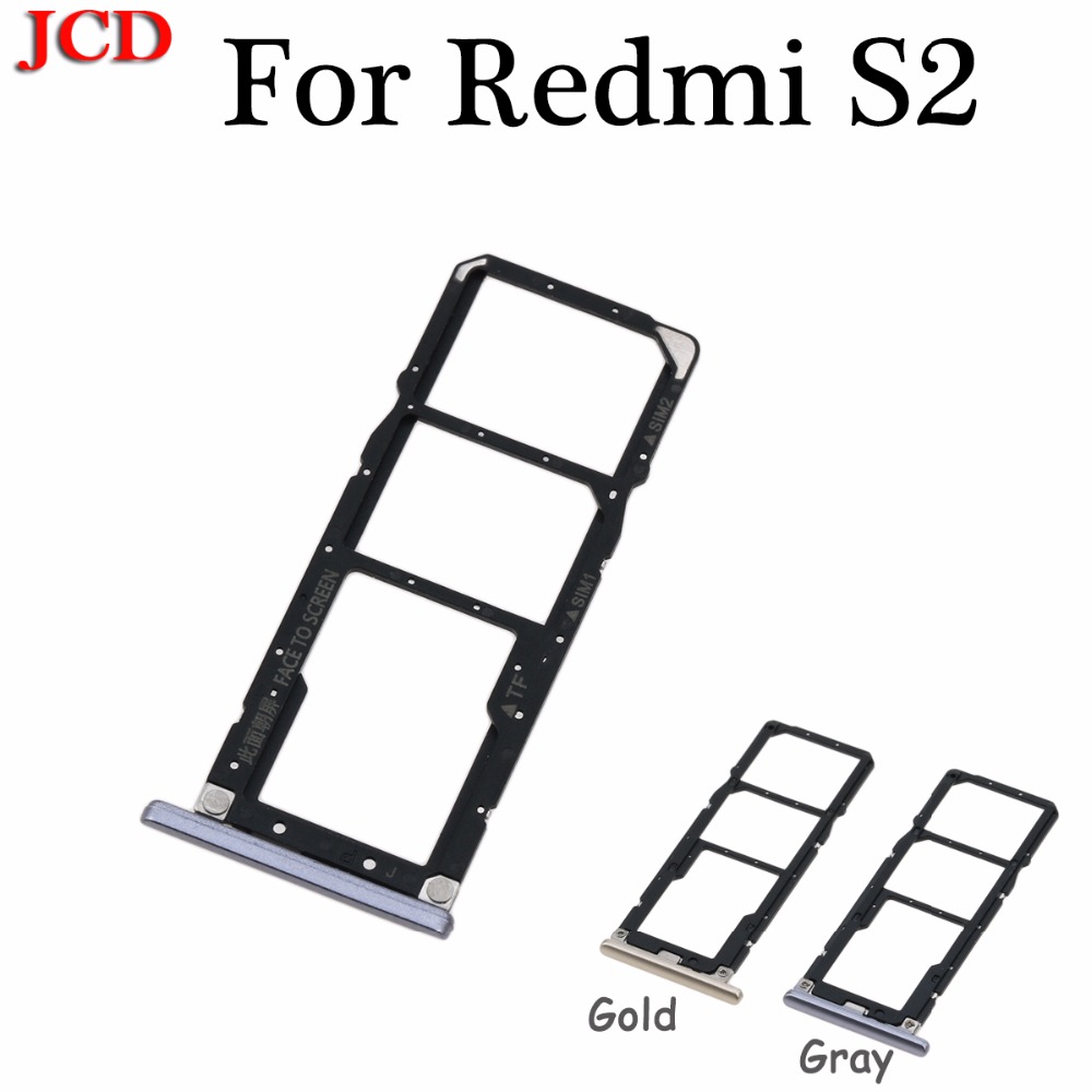 Jcd til xiaomi til redmi  s2 / y2 simkortslot bakkeholder adapter reservedele guld/grå til redmi  s2