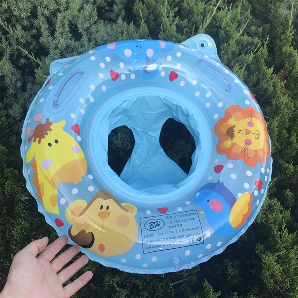 Kids 2color Seat Giraffe Lion swimming ring Baby Floating Summer Child Inflatable Swim toys Water pool tube: A0093-blue