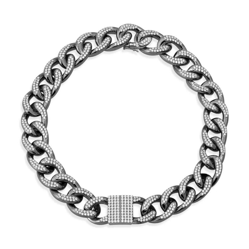 S925 sterling zilveren sieraden 1:1 kopieën, ketting, camouflage verstelbare ketting, donkergrijze zilveren sieraden: Apm kraag 004