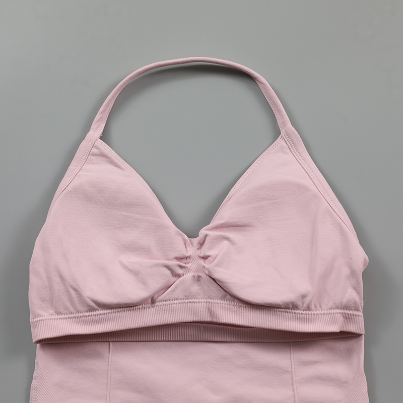 Impact Longline Strappy Top Women Seamless Yoga Tank Tops Ruched Backless Gym Clothes Workout Sleeveless Shirts With Buit In Bra