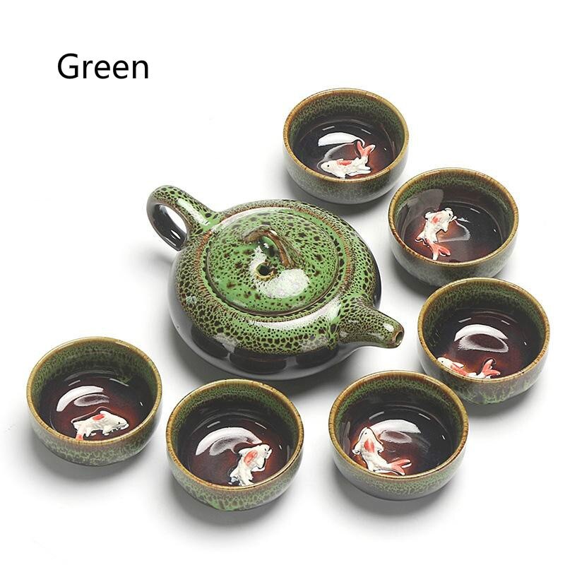 Chinese Kung Fu Thee Set Keramische Glazuur Theepot Porselein Teaset Draagbare Thee Kopjes Thee Ceremonie Theewaar Sets Voor vriend