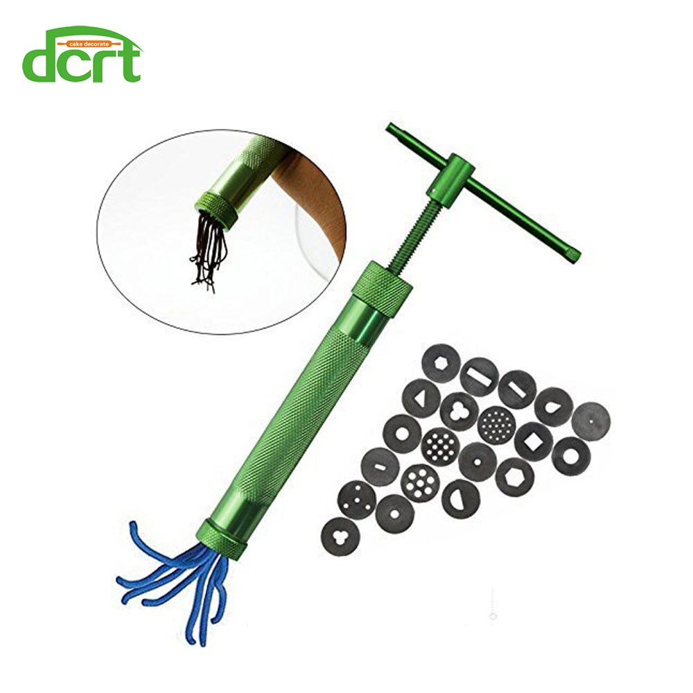 Ceramic Pottery Clay Extruders With 20 Disc Polymer Clay Sculpture Tools Fondant Cake Extruder Tools Soap Sugarcraft Baking Tool