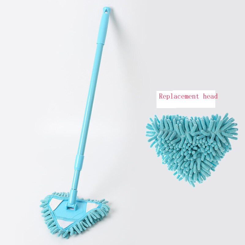 Kleine Mop Plafond Reiniging Artefact Reiniging Muur Vegen Huishoudelijke Schoonmaakmiddelen Keramische Tegel Telescopische Mini Wc Stof Mop Hoofd: Blue 2-pack