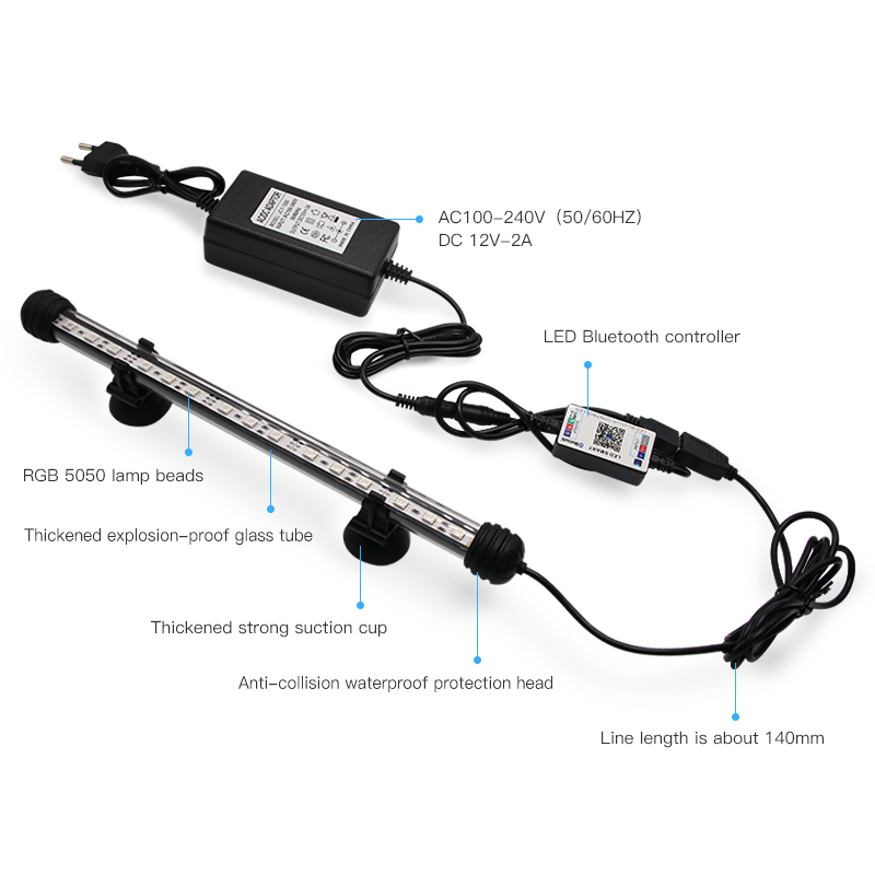 Zhongji RGB LED Licht Für Aquarium Beleuchtung Marine Wasserdichte Hintergrundbeleuchtung in Aquarium LED Beleuchtung Für Aquarium Lampe LED-leuchten