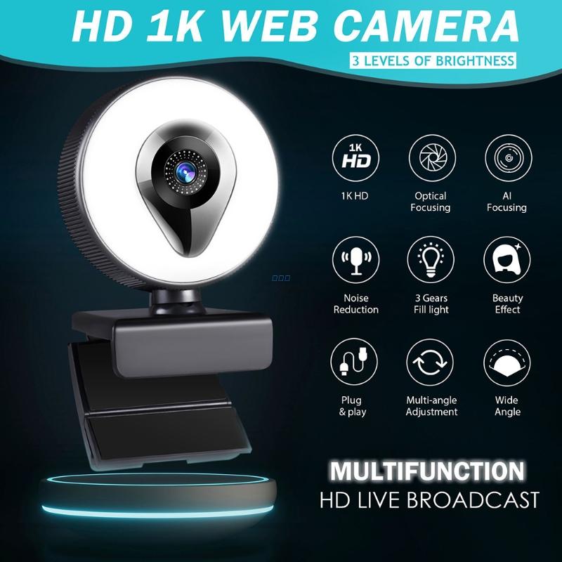 Webcam 1080 4K 2K Focus AutoFocus Web Cam USB PC Computer Microphone Desktop 360° Camera Video Widescreen Live Cam 800W