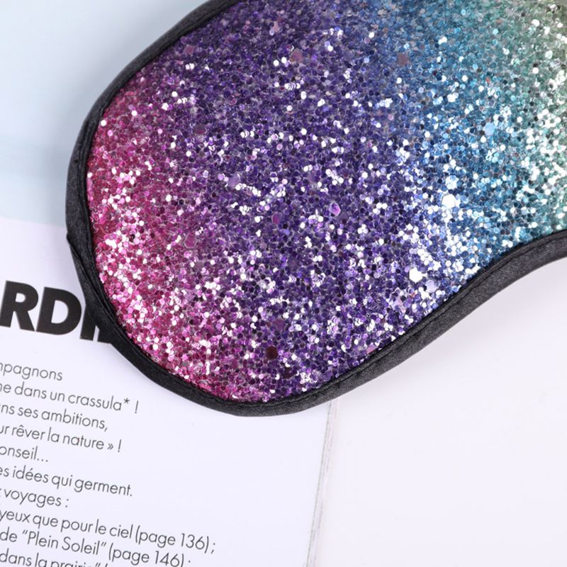 Kvinder piger søde glitter pailletter sovende øjenmaske gradient regnbue bind for øjnene