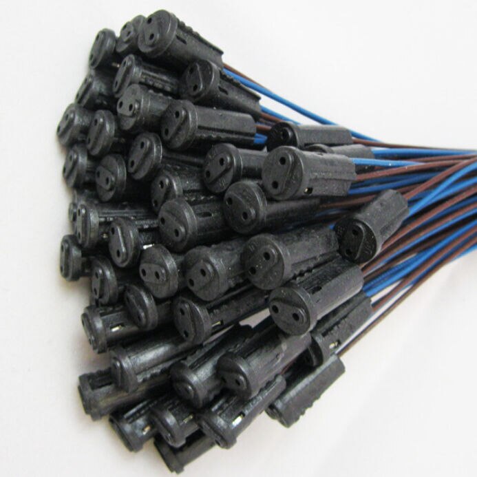 10 stk 20cm 12v 1a stikkontaktholder  g4 keramisk hode ledet halogenlampe pærefot