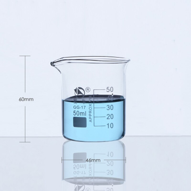 10 pieces/pack 50mL lab Glass Beaker GG-17 Borosilicate 3.3 Glass Beaker Chemistry Laboratory equipment