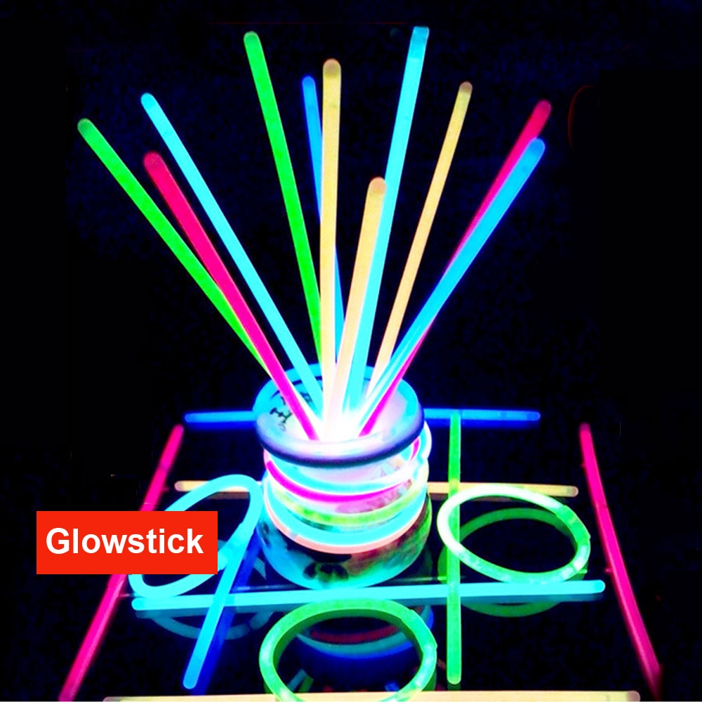 100 stks Glowstick Party Multi-color Licht Stok Kerst Halloween Niet-giftig Kids Baby Grappig Speelgoed Fluorescerende Armbanden speelgoed