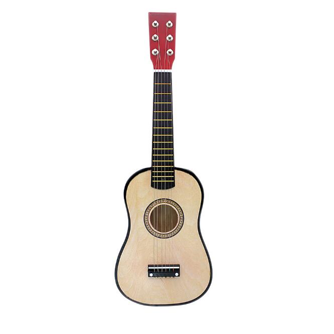 21/23 pouces mini guitare en bois massif pour enfants et débutants Basswood guitare acoustique 12 frettes 6 cordes guitare avec pics AGT09: Wood / 21inch