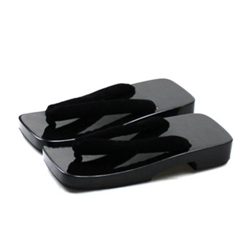 Sandalias clásicas de madera para hombre, chanclas de Color negro pintadas, zapatillas informales, zuecos de Color sólido, zapatos de Cosplay de Japón Geta