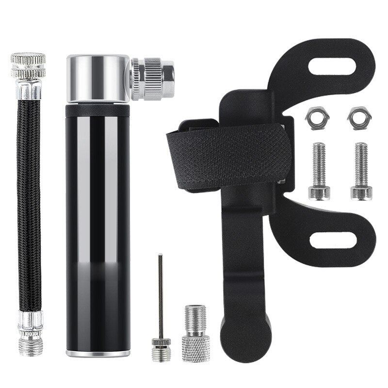 Aluminium Legierung Radfahren Mini Fahrrad Pumpe Radfahren Hand Luftpumpe Ball Reifen Inflator MTB Mountain Road Bike Pumpe: black