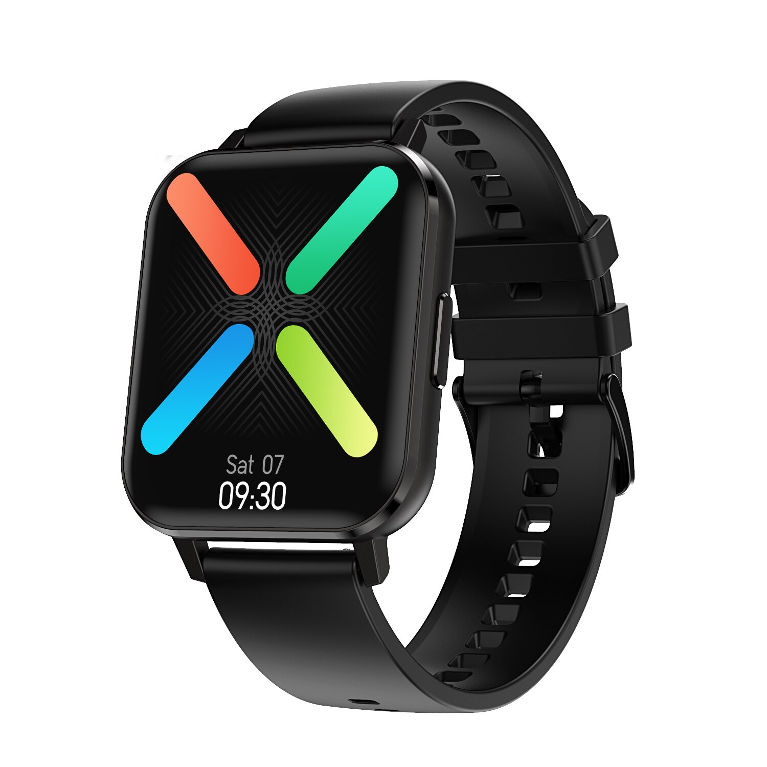LEMFO DTX Smartwatch for Men - 1.78" HD ECG, Heart Rate, Fitness Tracker, Android/iOS Compatible: Black Black Silicone
