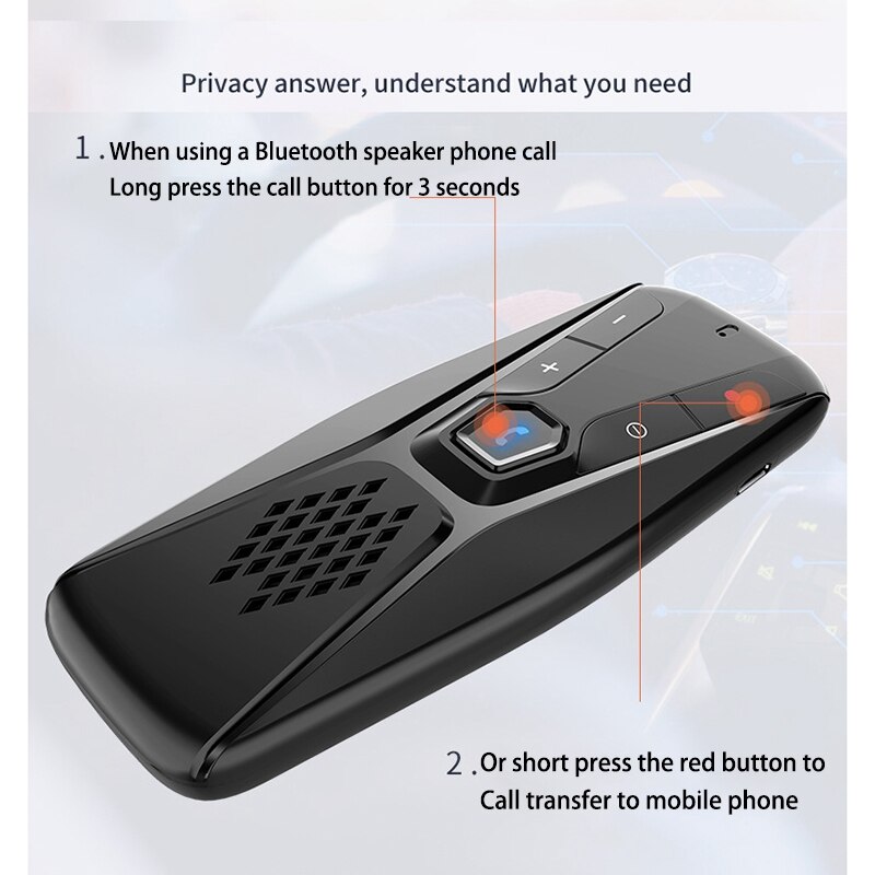 Bluetooth Freisprecheinrichtung kabellos mit Mikrofon Bluetooth 5,0 Auto Verbinden Auto Bausatz Freisprecheinrichtung
