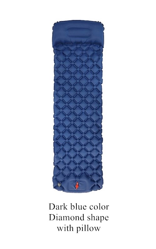 Camping Mat Voet Luchtbed Opblaasbaar Matras Nylon Tpu Slapen Pad Lichtgewicht Vochtbestendige Air Matras Draagbare: D DARK BLUE PILLOW