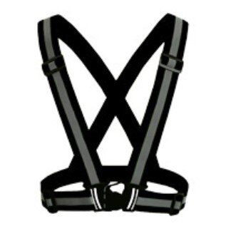 Reflective harness night cycling reflective clothing,adjustable reflective vest reflective elastic band bicycle riding equipment: Black