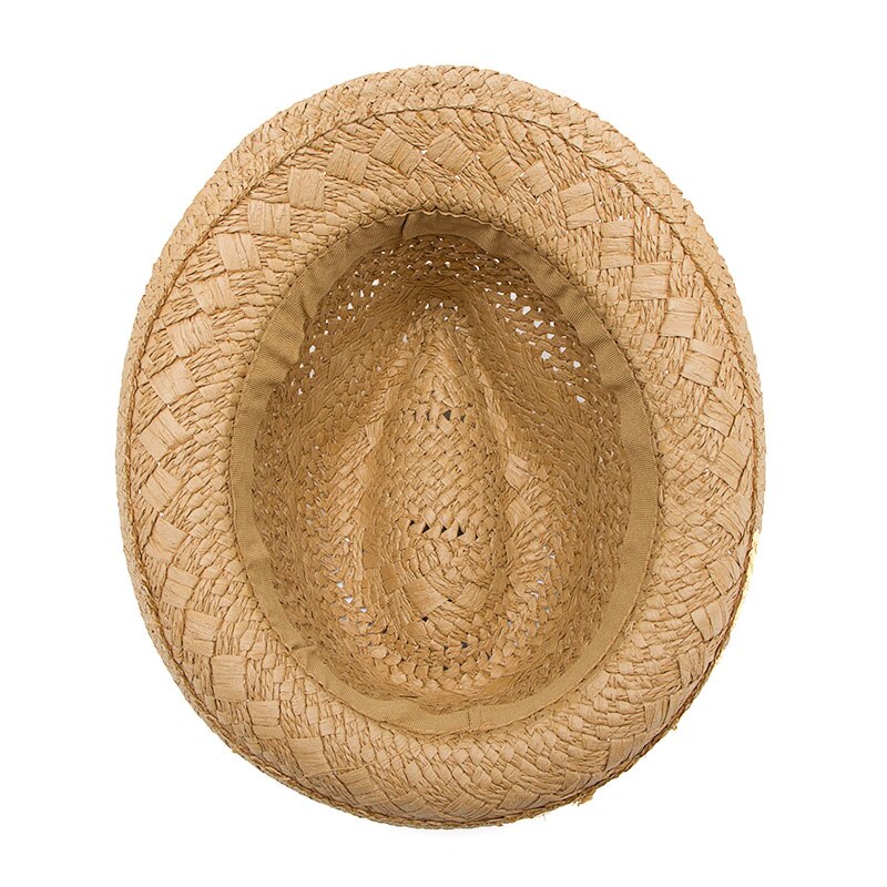 100% Handwork Child Summer straw Sun hat Boy Boho Beach Fedora hat Sunhat Trilby Girl Panama Hat Gangster Cap 25