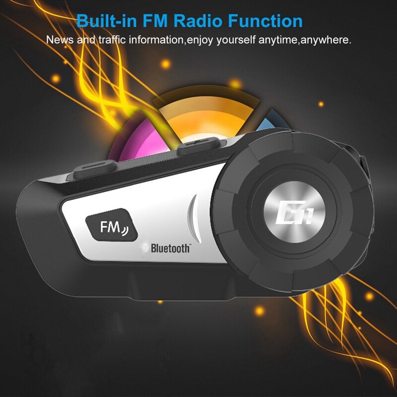 AiRide G1 Motorcycle Helmet Headphone 10M Bluetooth Group Interphone Waterproof with Voice Control, CVC Noise Canceling