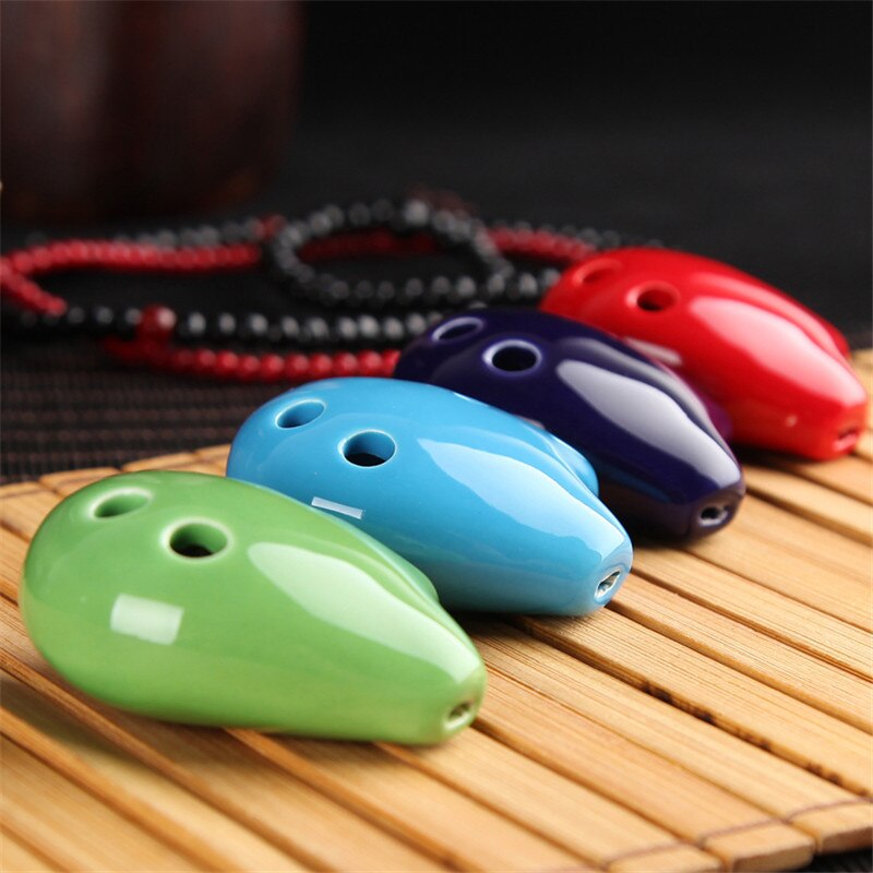 1Pcs Kleurrijke Ocarina Fluit 6 Gat Sopraan C Keramische Flauta Ocarina Of Time Mini Ocarina Fluit Kid &#39;S Speelgoed muziekinstrumenten