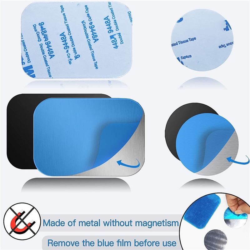 Dunne Metalen Plaat Schijf Voor Magnetische Auto Telefoon Houder Ijzeren Plaat Sticker Schijf Voor Magneet Tablet Bureau Telefoon Auto Mount Rond