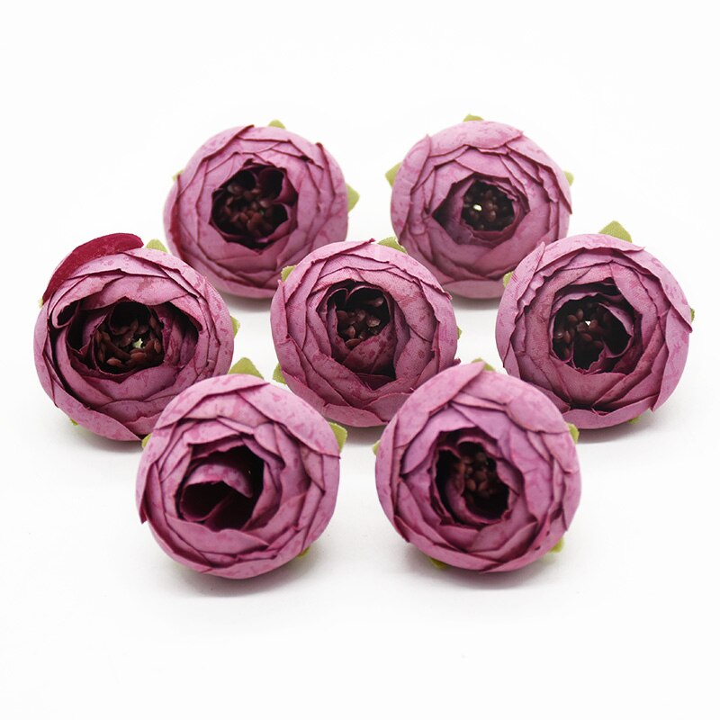 100 sztuk sztuczne kwiaty jedwabny pąki herbaty róże akcesoria robić dekoracji domu Diy broszka ślubna Scrapbooking nakrycia głowy kwiat na nadgarstek: 1