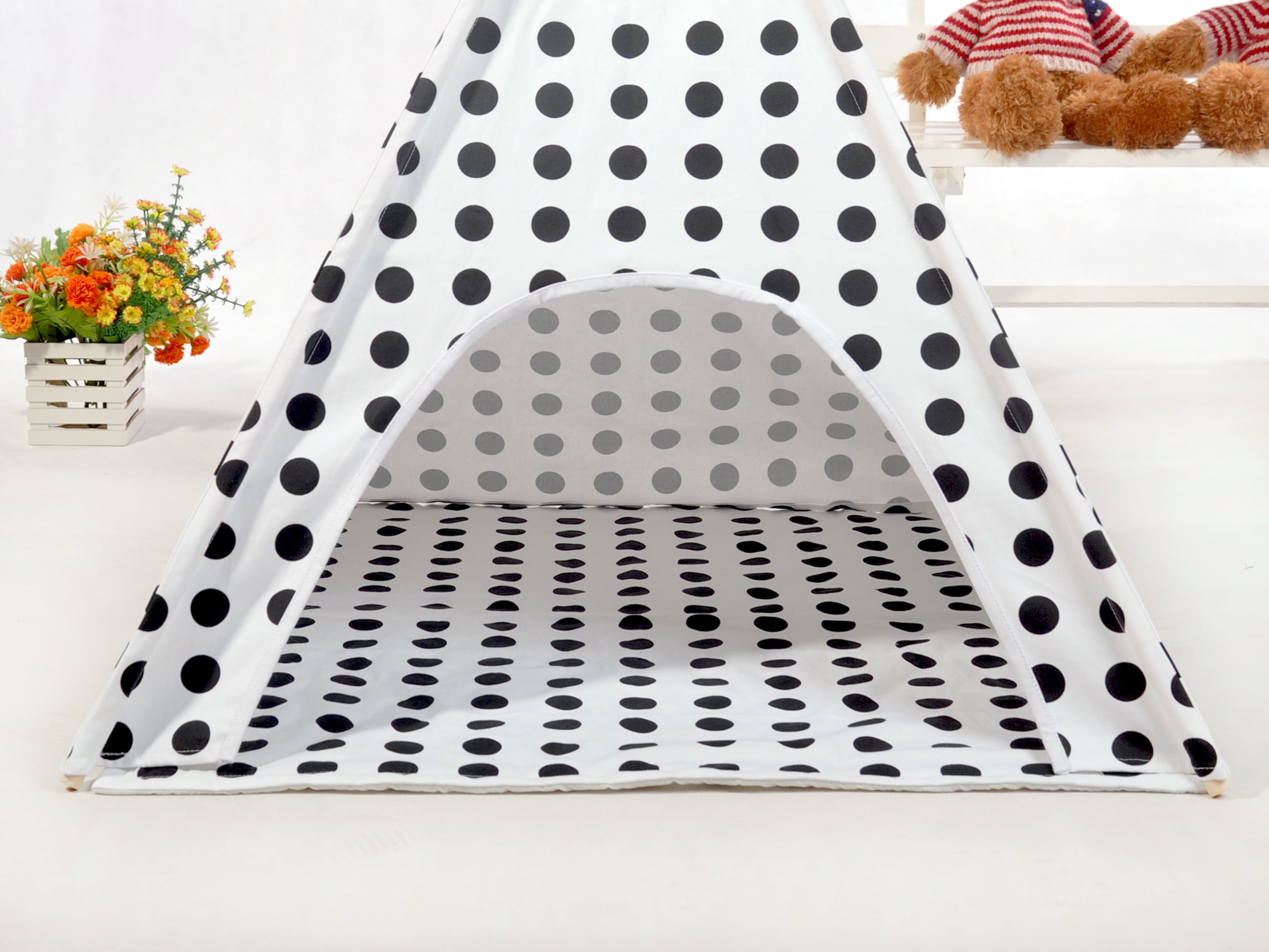 Dot Leinwand Hund Tipi Keine Matte 24 "Basis