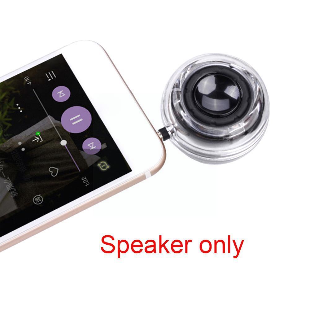Portable Hifi 3d Surround 3.5mm Aux Audio Jack Mini Wireless Round Shape Powerful Crystal Speaker For Phone Tablet V5m6