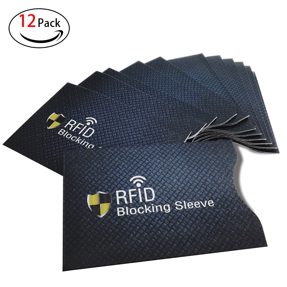 12 pcs RFID Credit Card Holder Sleeve Protective Shield Smart Fit Men Women Wallets Anti Theft Protection Net Weight 3g Blue