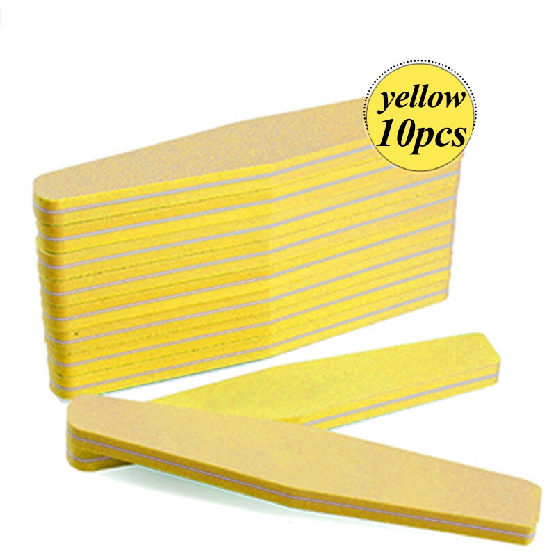 60 pcs Nail Files Nail Buffer Buffing 100/180 Nail Beauty Tools Diamond Spong Bloc Polissoir Ongles DIY Nail Tools: 10pcs-yellow
