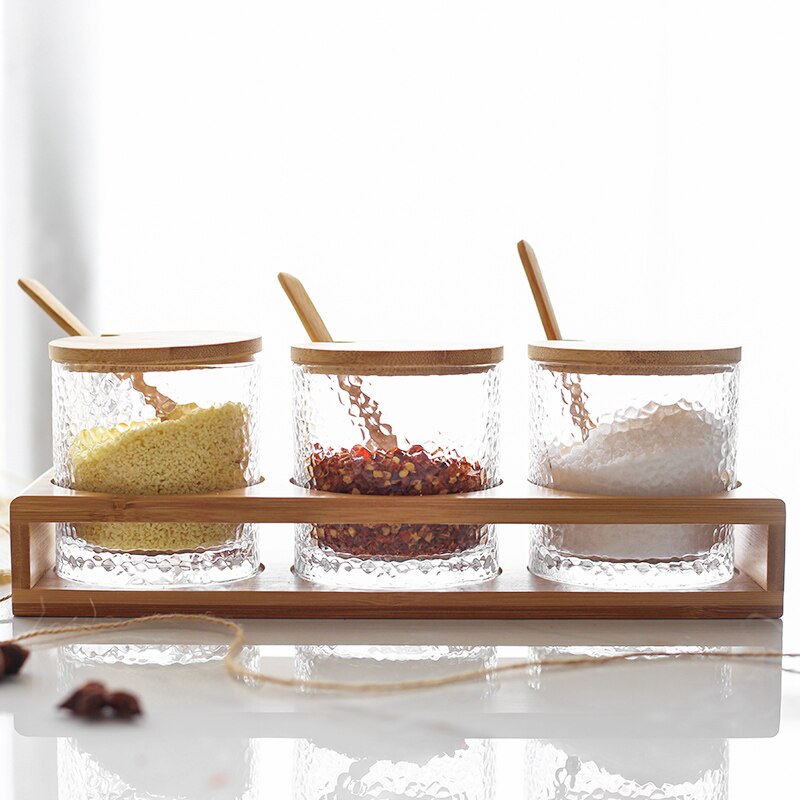 Tarro de cristal de danés, estante de especias, Porta tempero, juego de 3/4 unidades, caja de especias, tarros para especias, batidor de azúcar, salero