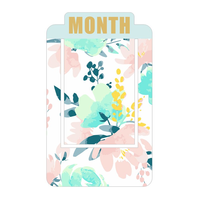 Fromtheon-marcapáginas de plástico cubierto de PVC para libros, marcadores de índice, accesorios para planificador, papelería: flower month