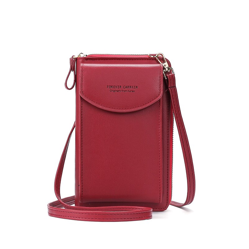 mini Håndveske dame - Enkel Stil - Skulderstropp - Crossbody Veske - Glidelås: Rød