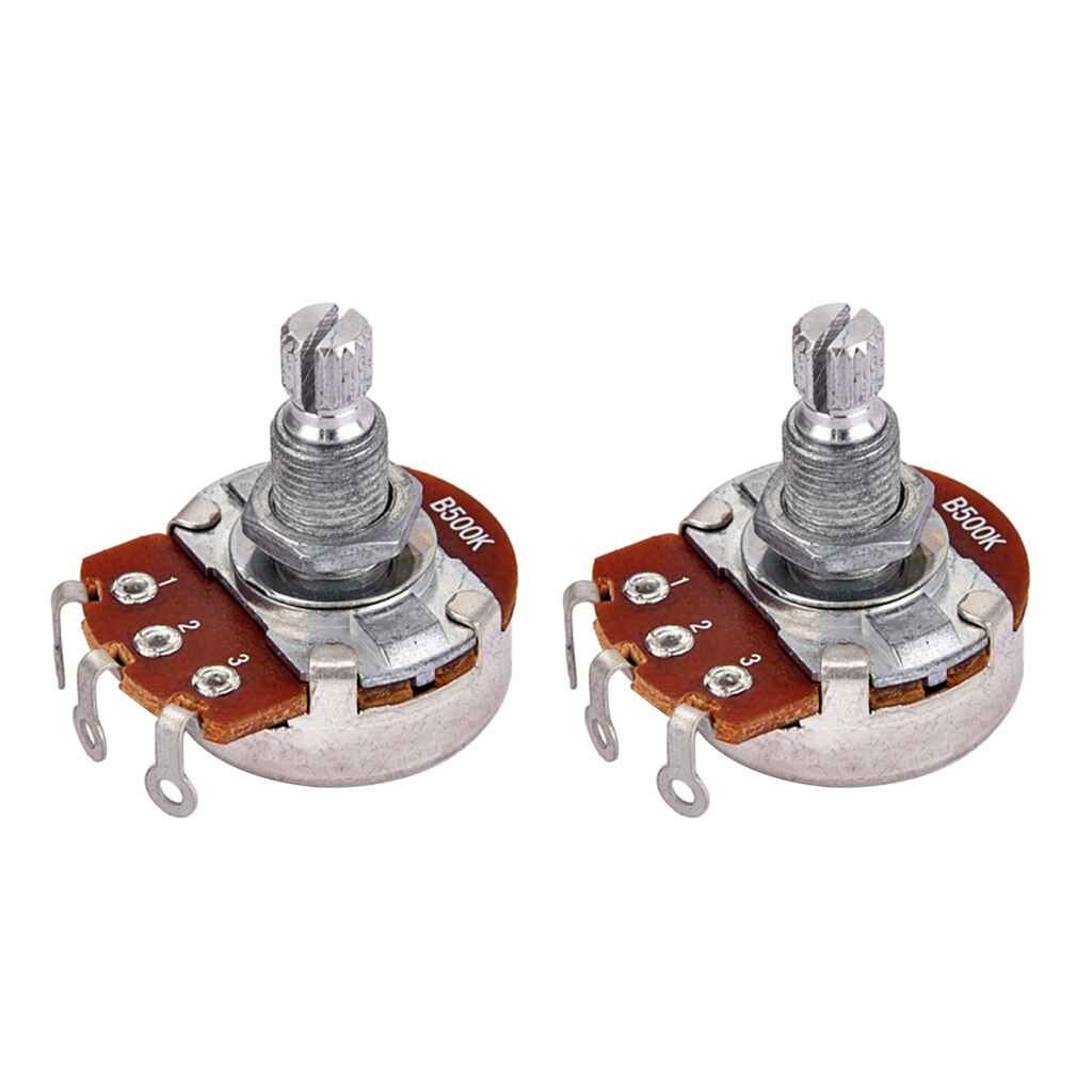 2x Alpha B500K Potentiometer Pots 18mm Shaft Replacement for Electric Guitar
