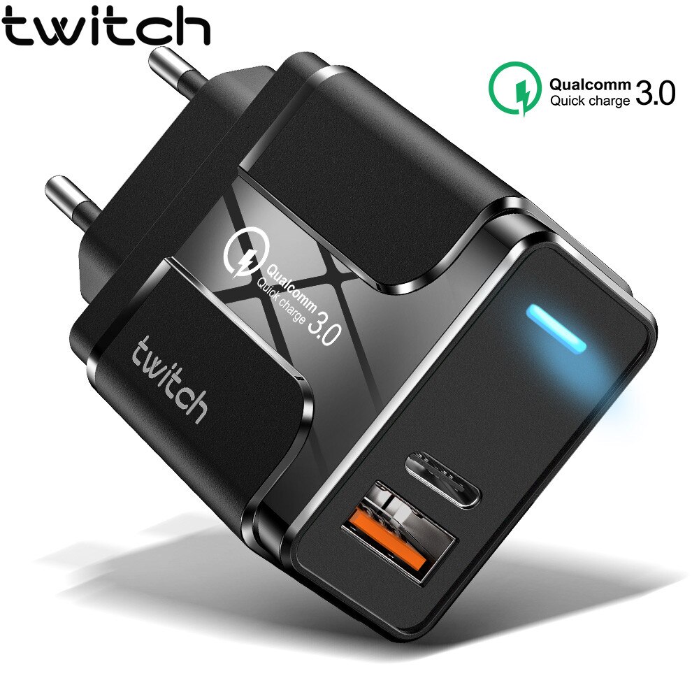 Twitch Quick Charge 4.0 3.0 Usb Lader 36W Qc 4.0 3.0 Usb Pd Lader Snel Telefoon Oplader Voor Iphone 11 Pro Xr Xiaomi Mi10 Huawei