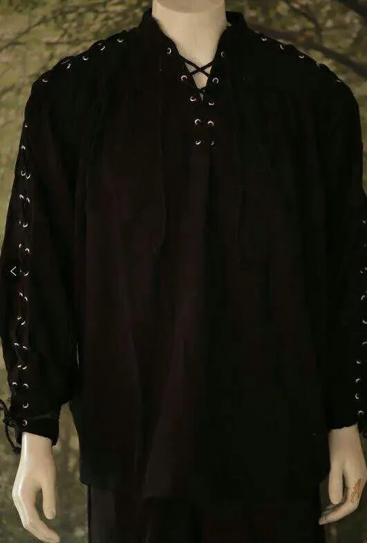 Disfraz de guerrero de caballero Medieval para hombres adultos, Túnica verde, ropa de caballero normano, camiseta trenzada de pirata sajona para hombres