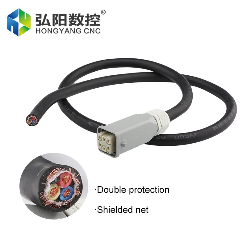 CNC Milling Machine Spindle Wire, Machine Tool Drag Chain Cable, Spindle Motor Aerial Plug Welding Wire With Shield