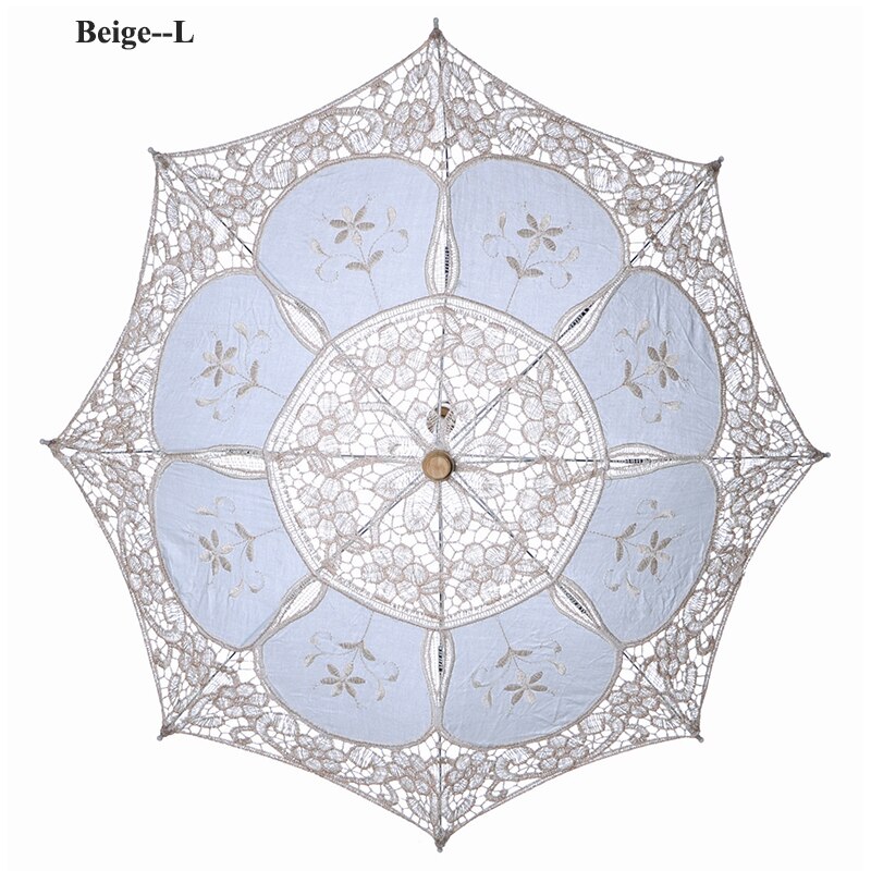 Barn størrelse broderi blonder parasoll paraply bryllup dekorasjon foto rekvisita blomsterpike paraply bomull blonder barn parasoller