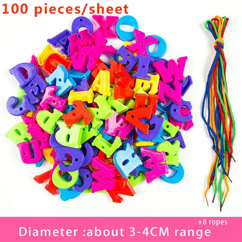 50pcs/set Geometric Figure Plastic Threading Beads Handwork Early Educational Toys Kindergarten Crafts Beads Toys: A