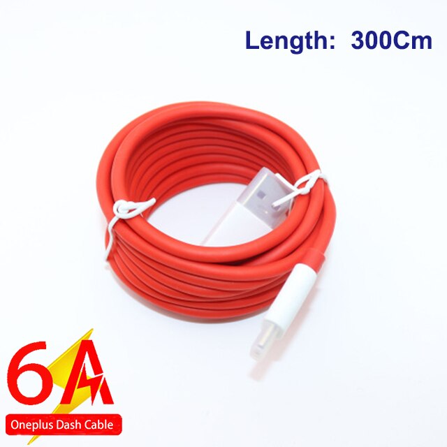 OnePlus 7Pro Dash Ladegerät Kabel 6A Typ-C Kabel Für OnePlus 7 6 5T 5 3T 3 handy USB3.1 Daten Ladung 6A Dash Kabel 1M1. 5M2M: Cable 300CM